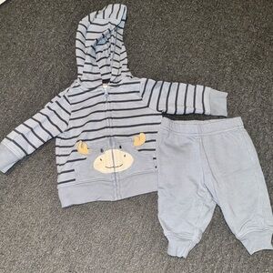 Carter's Gray moose Striped Baby Outfit